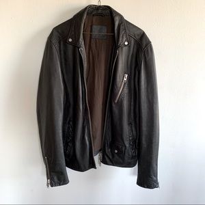 All Saints leather jacket size large Mens